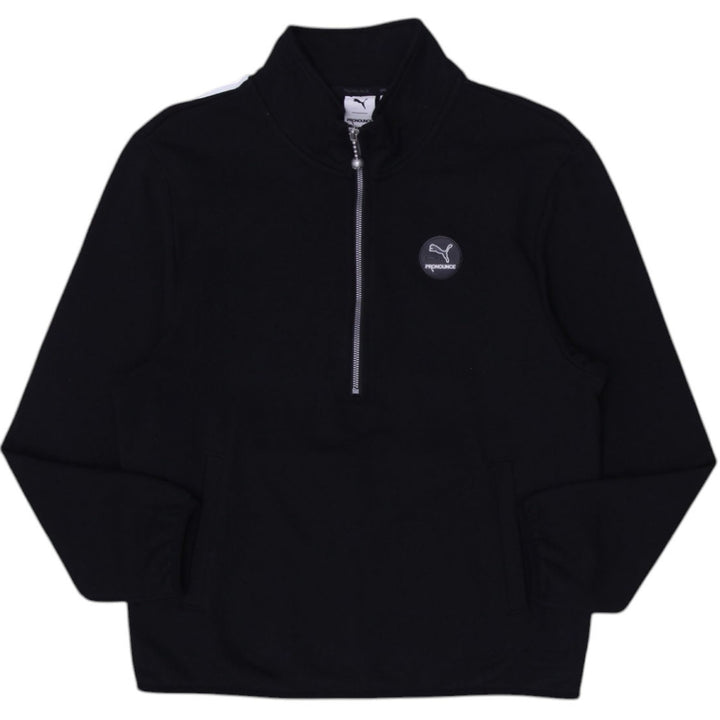 Mens Puma Pronounce Black Quarter Zip Jacket