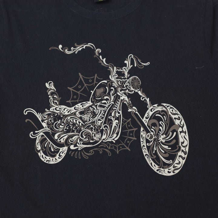 Y2K Mens Lucky Brand Chopper Motorcycle T-Shirt Size S