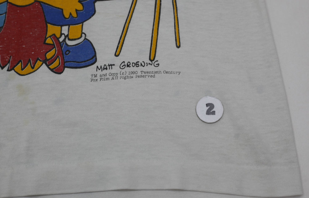 Vintage 1990 The Simpsons Family Portrait T-Shirt Single Stitch Made In USA M | Migration_T-Shirts - View 7 | Fashion Rerun
