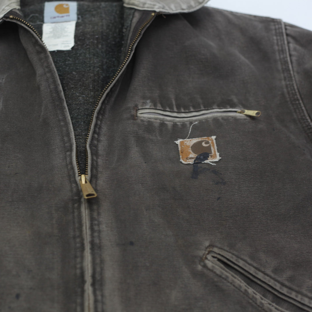 Vintage Carhartt Detroit J97 TM8 Blanket Lined Distressed Workwear Jacket