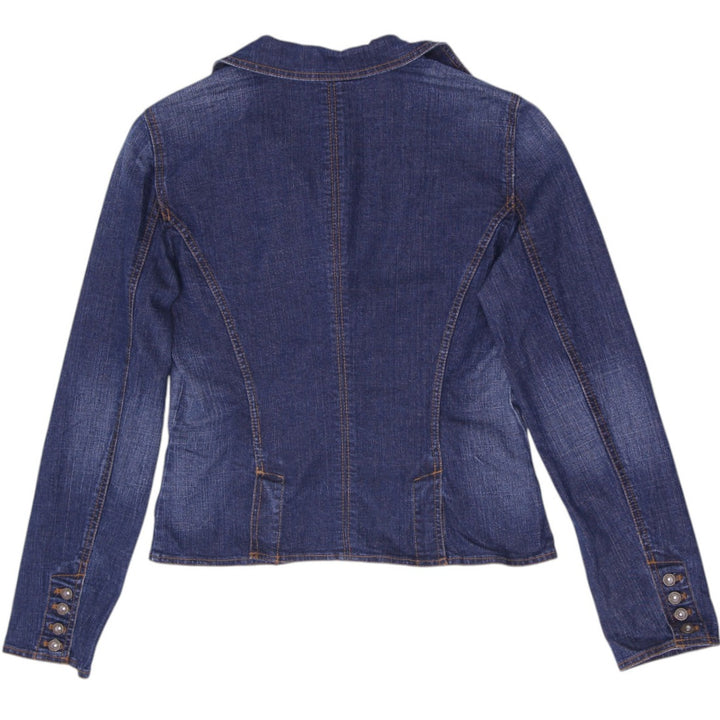 Y2K Ladies DKNY Jeans Denim Blazer Jacket Medium Dark Wash