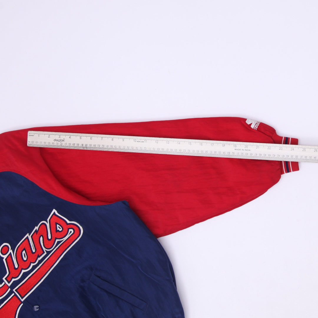 Vintage 90s Starter Diamond Collection Cleveland Indians Bomber Jacket Size L