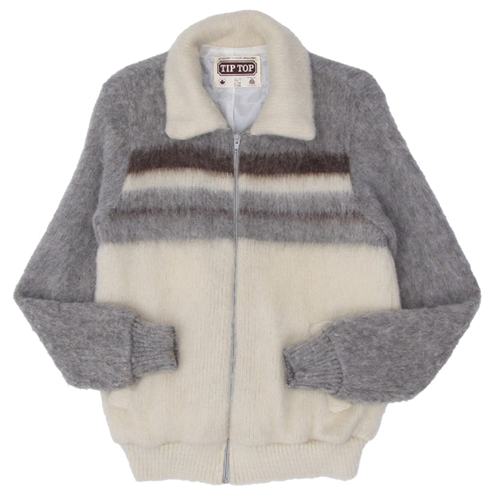 Vintage Tip Top Pure Virgin Wool Striped Full Zip Sweater - Fashion Rerun Vintage Migration_Sweaters