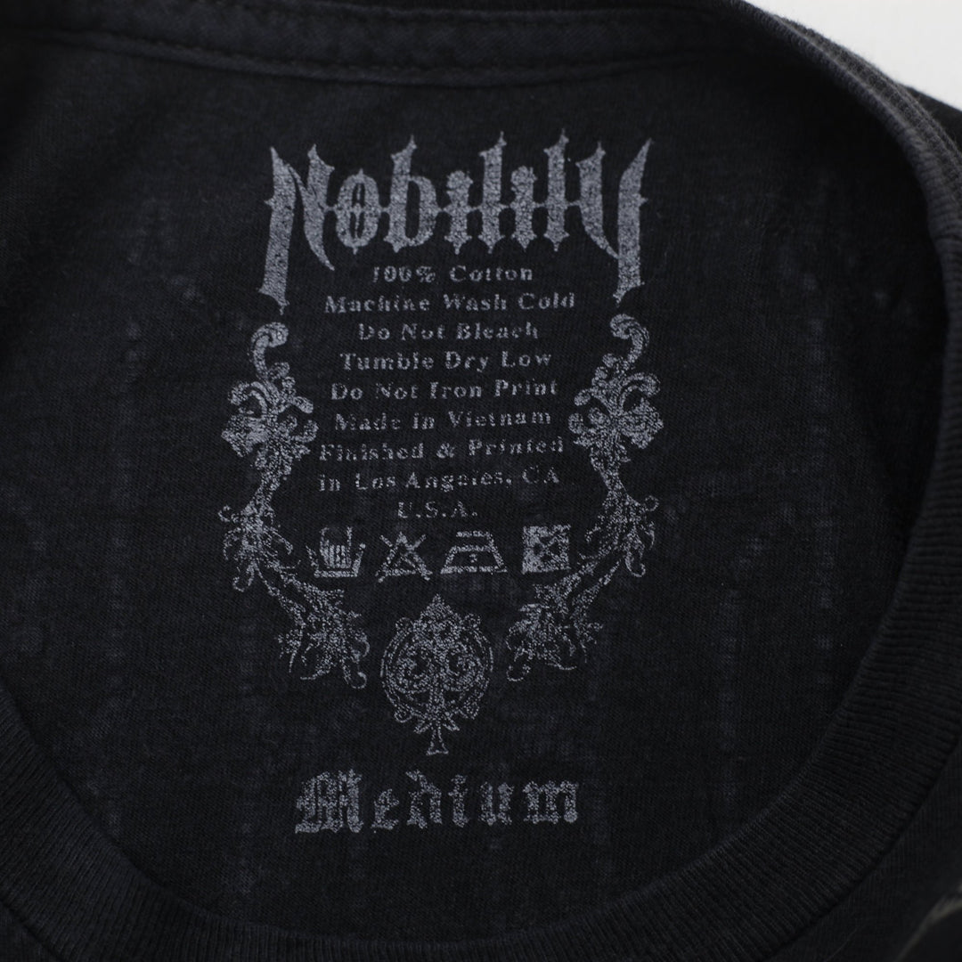 Y2K Mens Nobility Skull Fleur De Lis Heraldic T-Shirt Size L