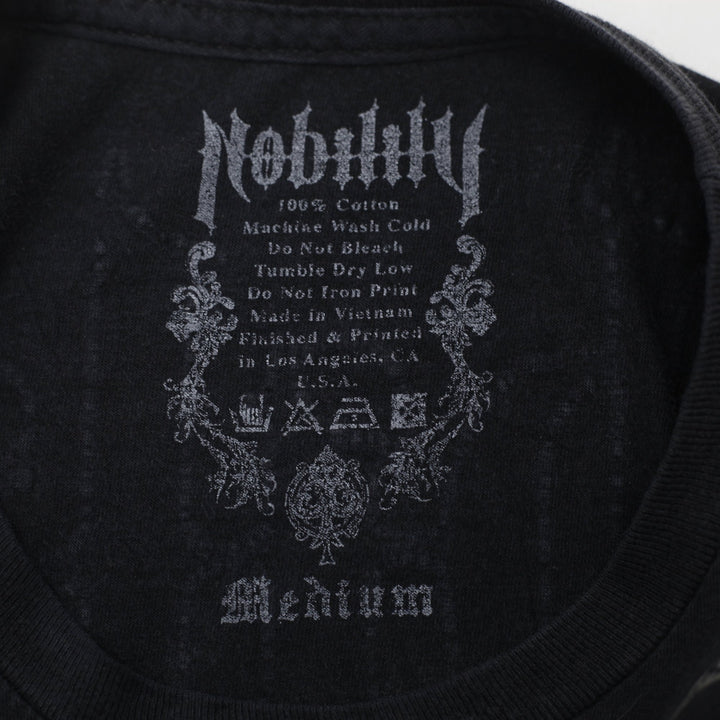 Y2K Mens Nobility Skull Fleur De Lis Heraldic T-Shirt Size L
