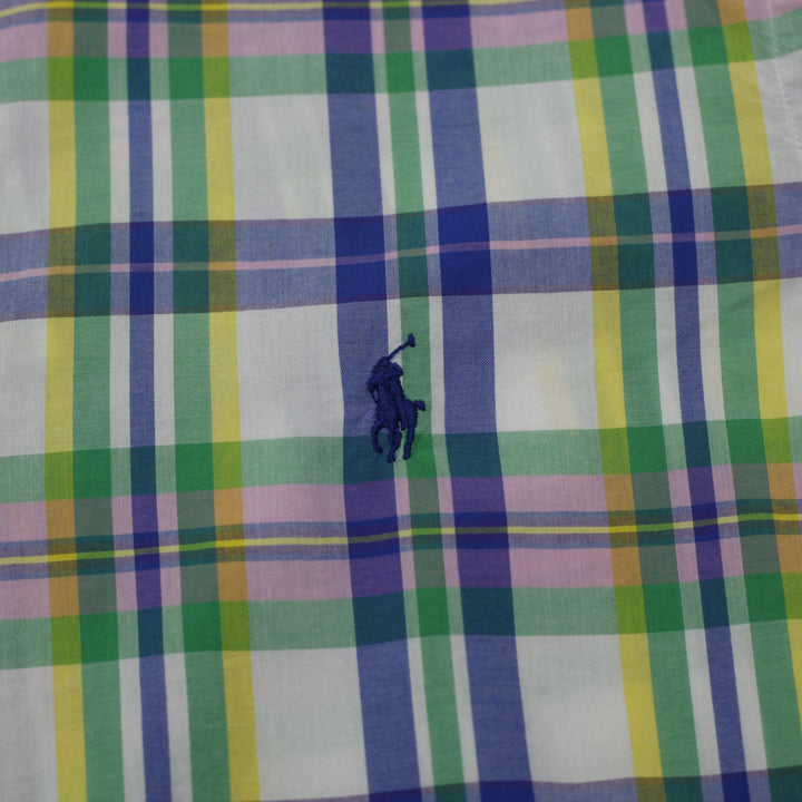 Mens Ralph Lauren Classic Fit Plaid Short Sleeve Shirt Size M