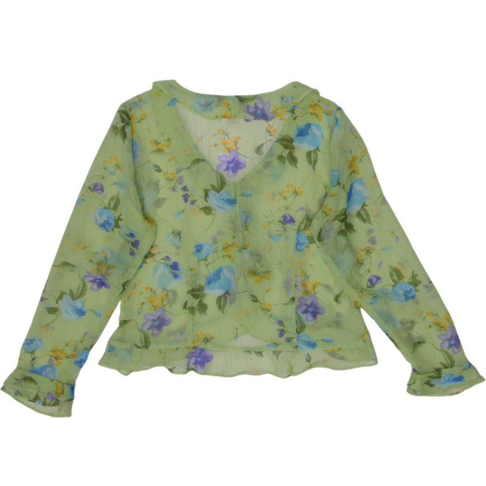 Y2K Boston Proper Floral Long-Sleeve Top Size 12 | Migration_Y2K Tops - Side View | Fashion Rerun