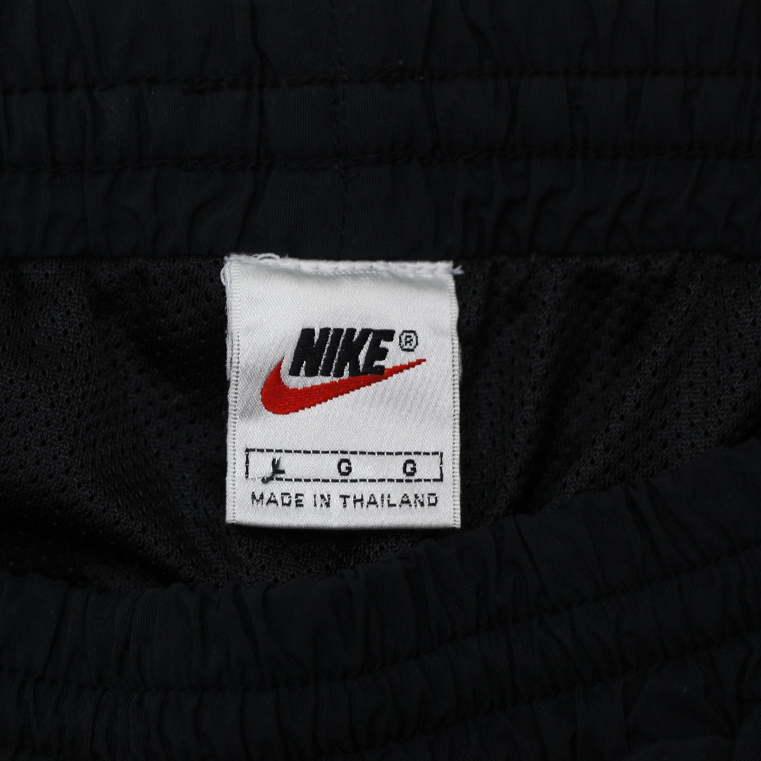 Vintage Nike Jordan Logo Elastic Waist Black Sports Nylon Pants | Migration_Pants - Back View | Fashion Rerun