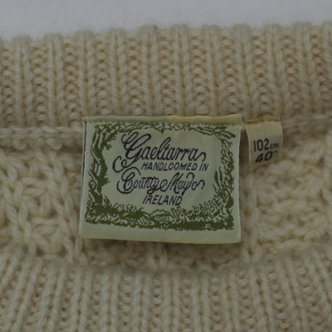 Vintage Handloomed Gaeltarra Aran Wool Sweater -Irish Knit Size 40 - Fashion Rerun Vintage Migration_Sweaters