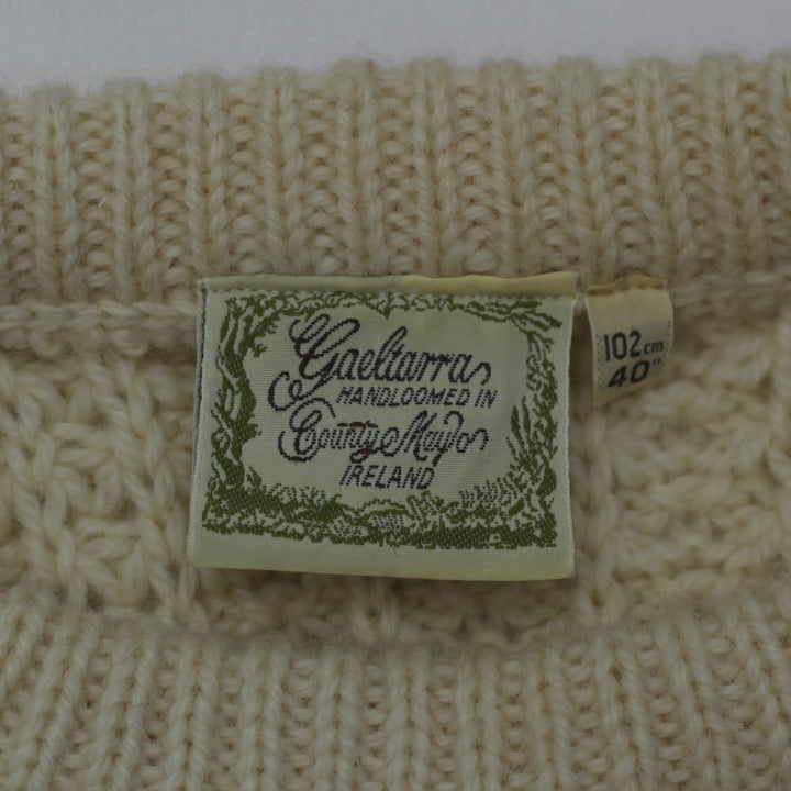 Vintage Handloomed Gaeltarra Aran Wool Sweater -Irish Knit Size 40 - Fashion Rerun Vintage Migration_Sweaters