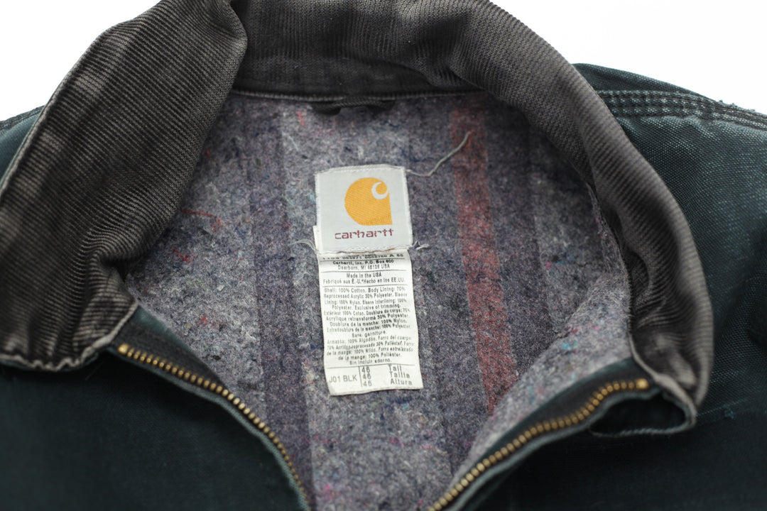 Vintage Carhartt J01 BLK Blanket Lined Detroit Jacket Made In The USA