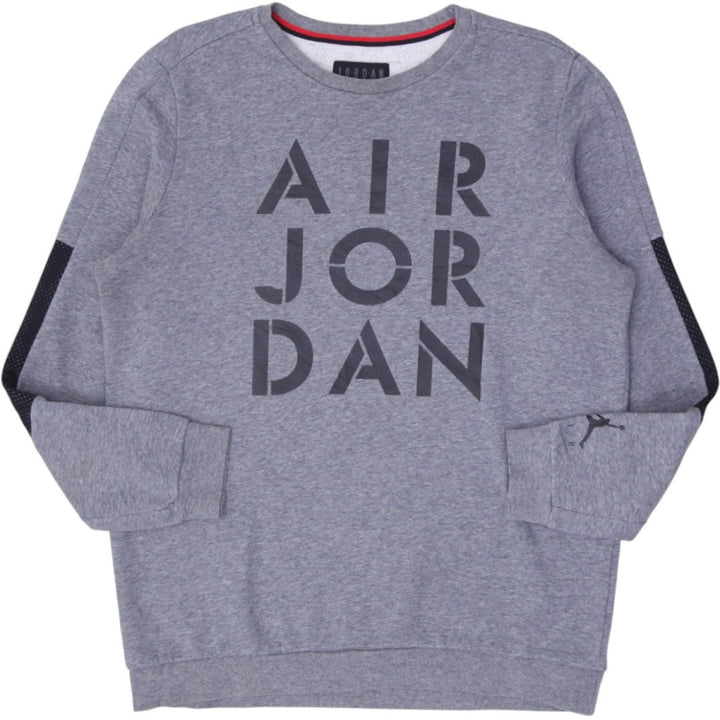 Mens Air Jordan Logo Gray Crewneck Sweatshirt