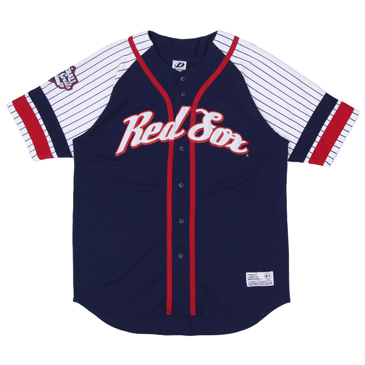 Vintage Boston Red Sox Dynasty Baseball Jersey- Navy & White Stripes Size L - Fashion Rerun Vintage Migration_Jersey