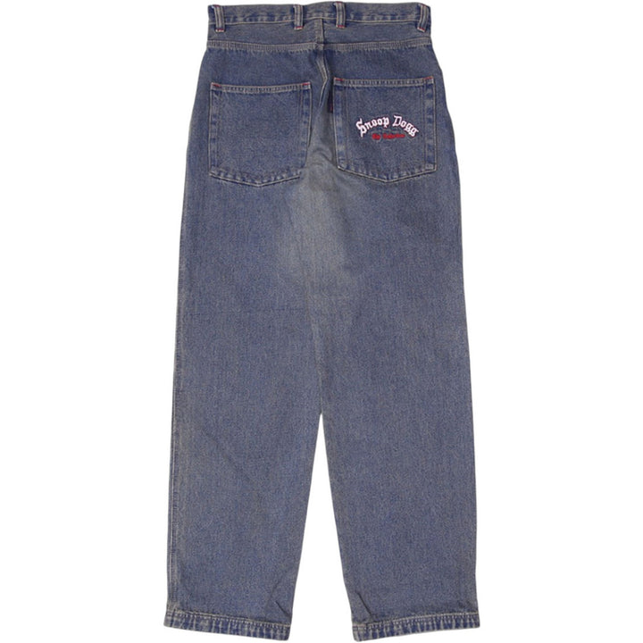 Y2K Mens Snoop Dogg Jeans Washed Blue Straight Fit Denim