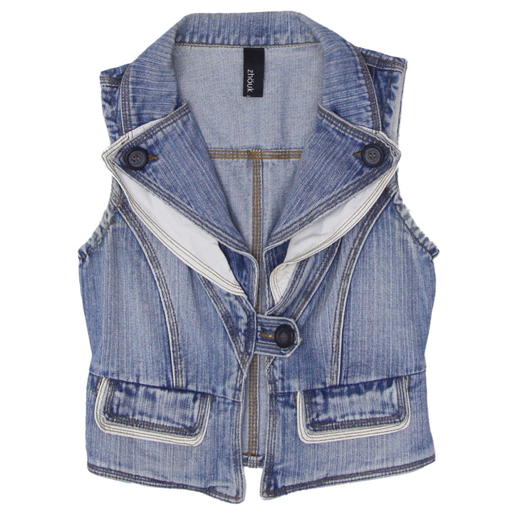 Y2K Sleeveless Denim Vest - Fashion Rerun Vintage Migration_Tops