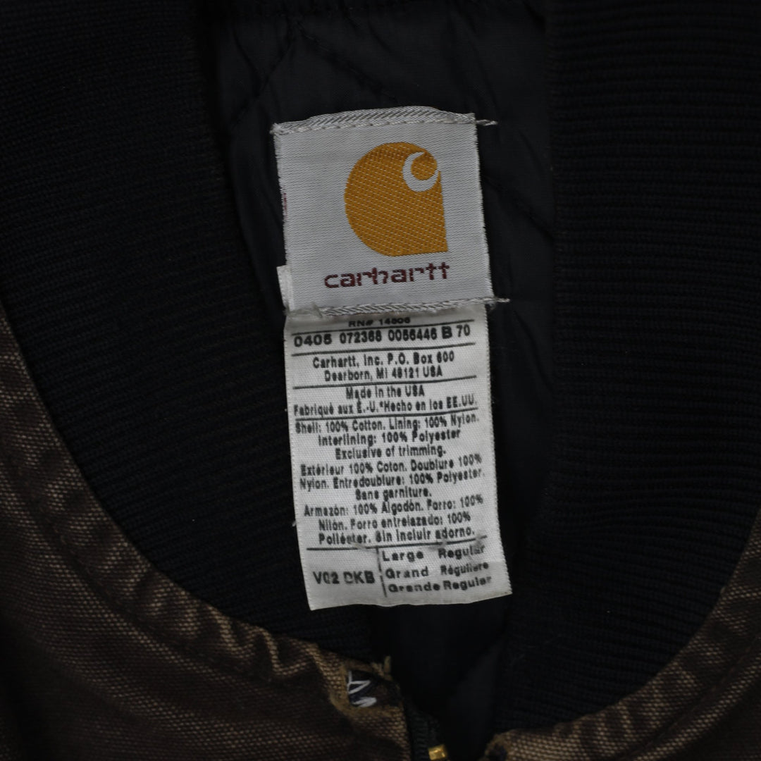 Vintage 90s Carhartt Quilt Lined Canvas Vest Made in USA Size L | Migration_Vests WW Collection - Detail View | Fashion Rerun