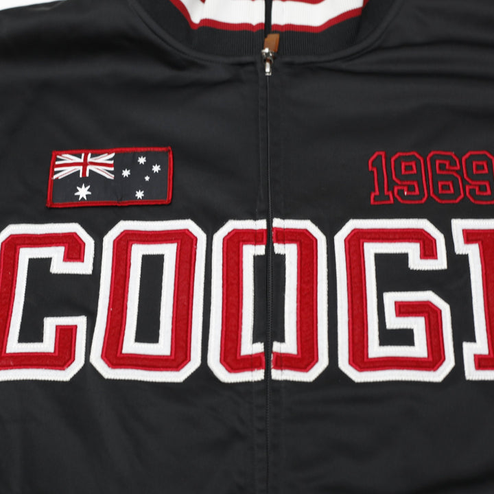 Vintage Mens Coogi Australia 1969 Track Jacket Black Red Embroidered Size XXL