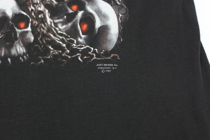 1988 Vintage Just Brass Skull T-Shirt Single Stitch M