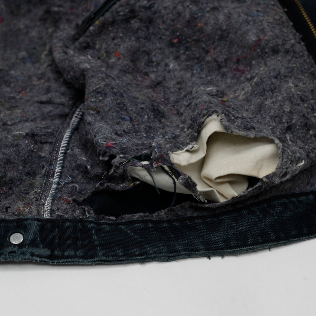 Vintage Carhartt J01 BLK Distressed Blanket Lined Detroit Jacket USA