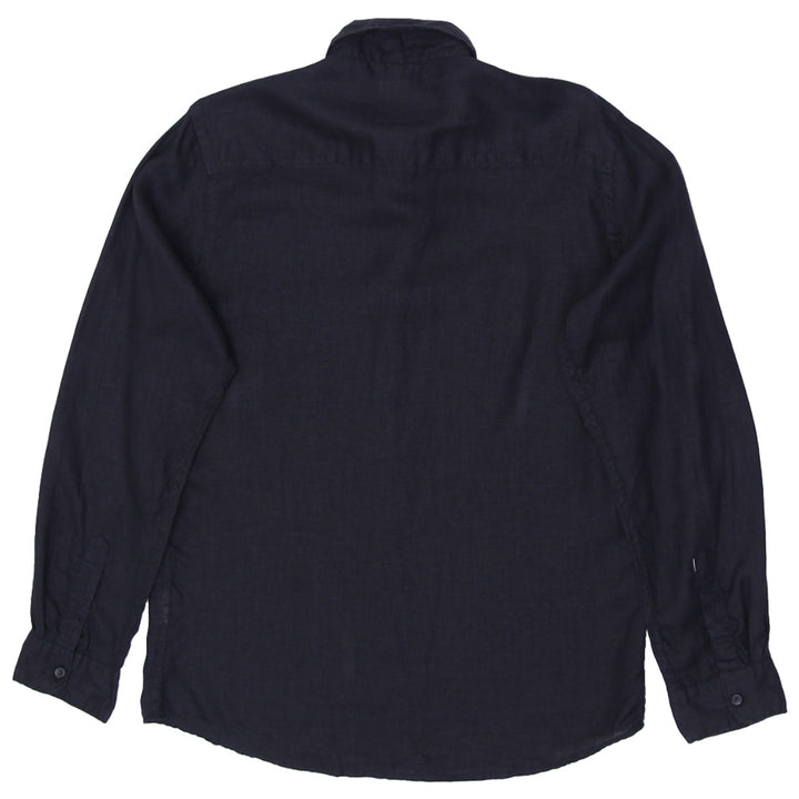 Mens Pepe Jeans 100% Linen Black Long Sleeve Shirt