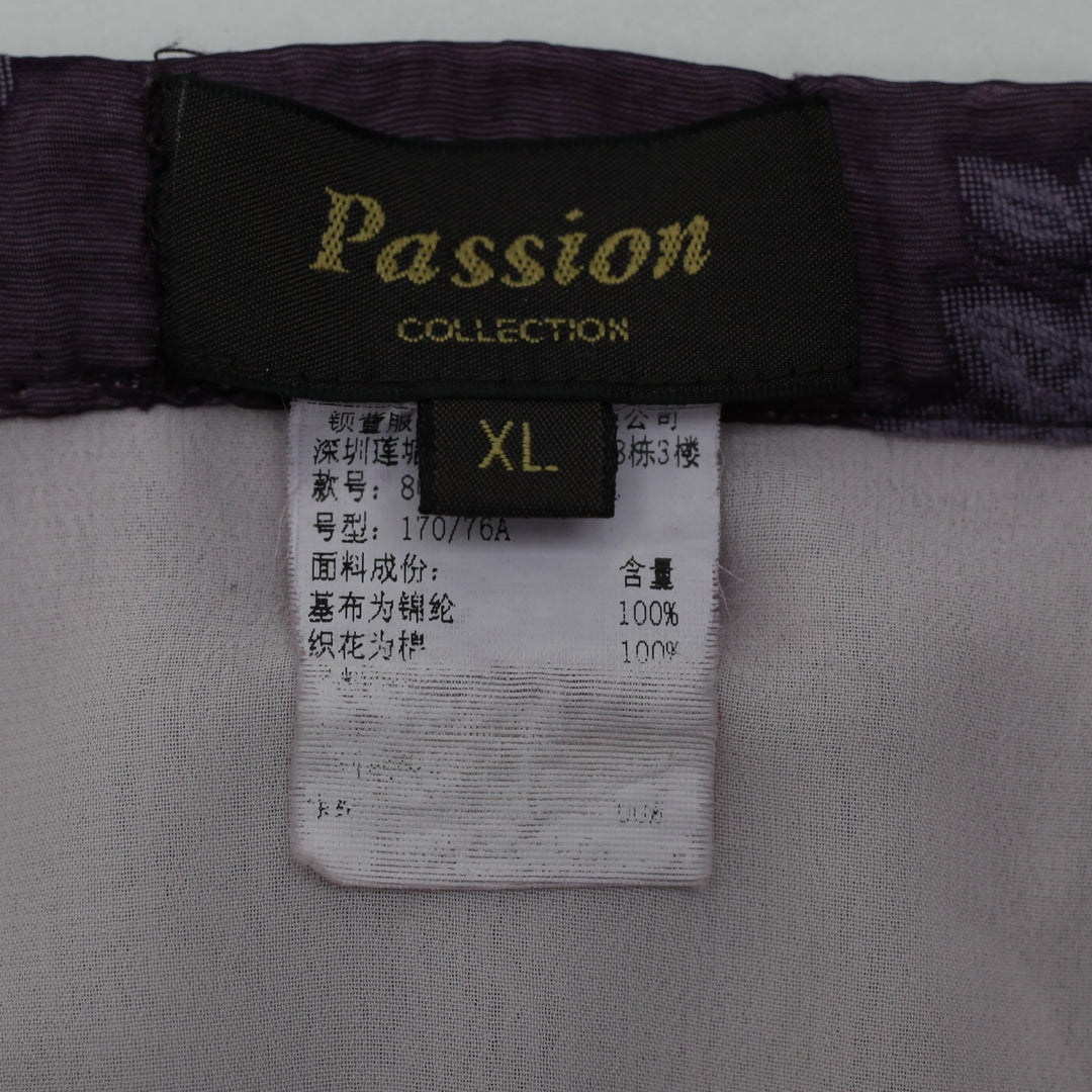 Y2K Ladies Passion Collection Purple Sheer Floral Applique Midi Skirt Size XL