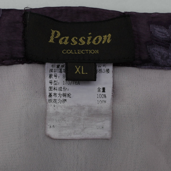 Y2K Ladies Passion Collection Purple Sheer Floral Applique Midi Skirt Size XL