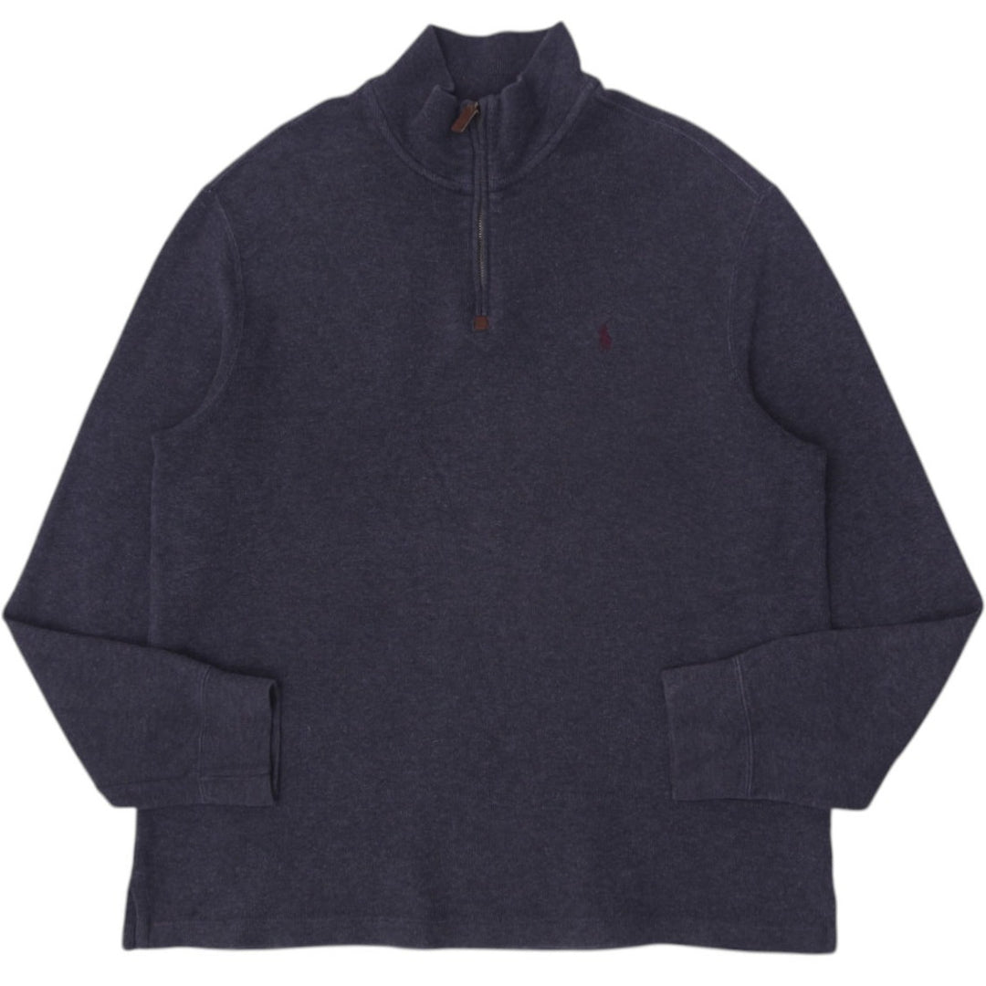 Mens Polo By Ralph Lauren Gray Quarter Zip Cotton Knitwear Sweater | Migration_Knitwear & Sweaters RL Collect | Fashion Rerun