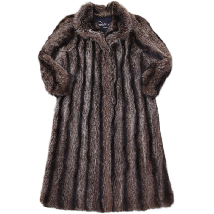 Exquisite Mid-Century Luxury Vintage Longline Striped Richard-Donald Long Fur Coat | Migration_Fur Antiques - | Fashion Rerun
