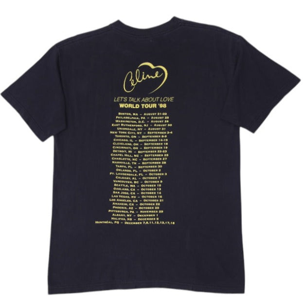 Vintage Celine Dion "My Heart Will Go On" World Tour 98 T-Shirt Made In USA L | Migration_T-Shirts - Side Vie | Fashion Rerun