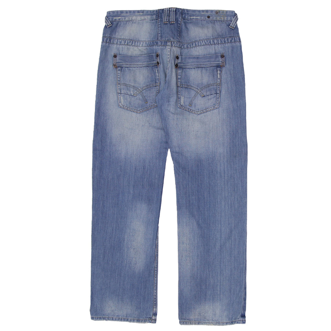 Y2K Mens Solid Jeans Denim Equipment Button Fly