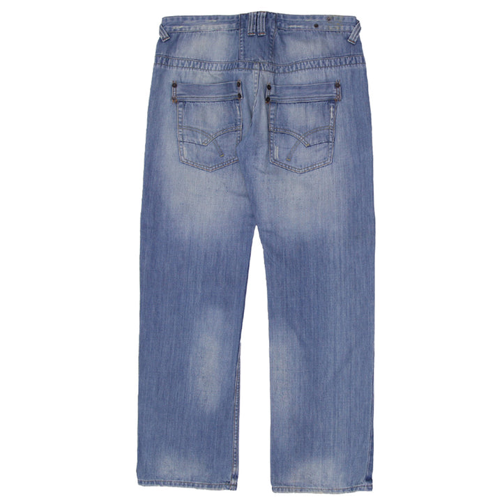 Y2K Mens Solid Jeans Denim Equipment Button Fly