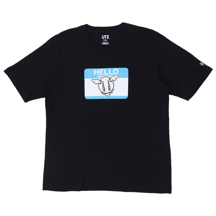 Mens Uniqlo Hello Dface Graphic T-Shirt - Fashion Rerun Vintage Migration_T-Shirt