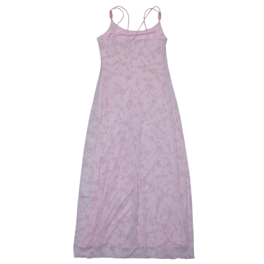 Y2K Ladies ALEX Evenings Strappy Embroidered Floral Dress
