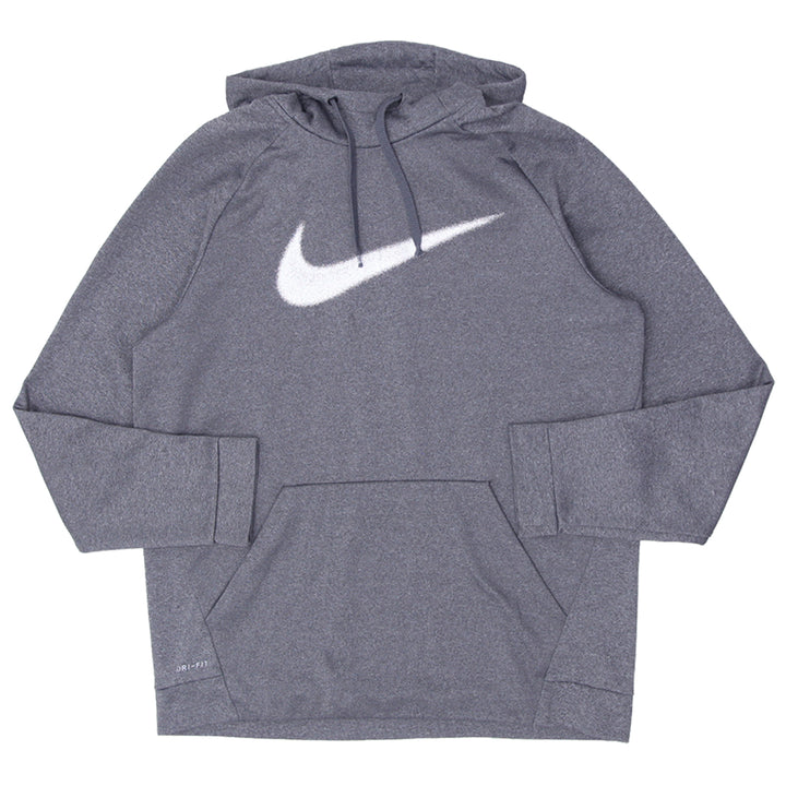 Mens Nike Dri-Fit Swoosh Print Gray Pullover Hoodie