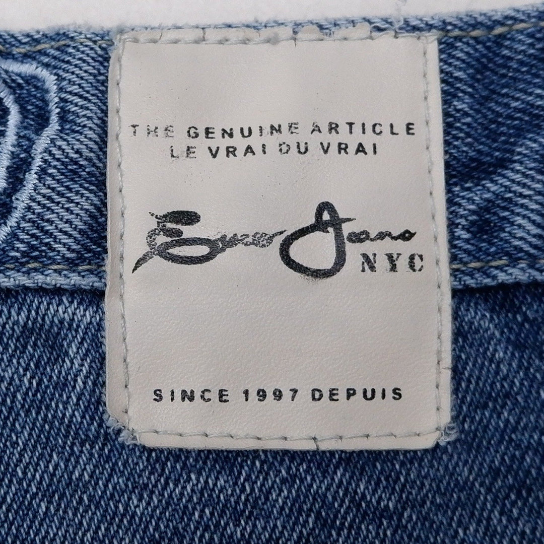 Y2K Mens Ecko Jeans NYC Blue Denim Bulldog Embroidered Logo