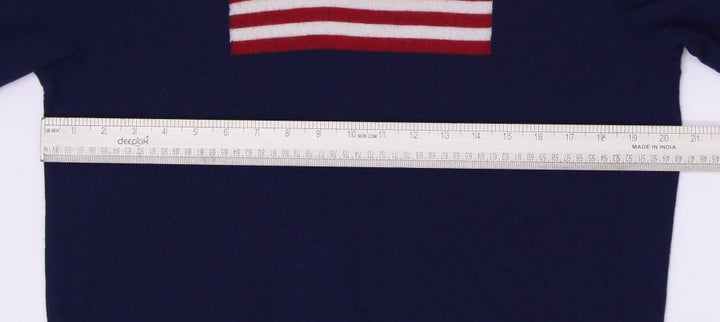 Vintage Polo Golf Ralph Lauren Navy American Flag Knit Sweater L