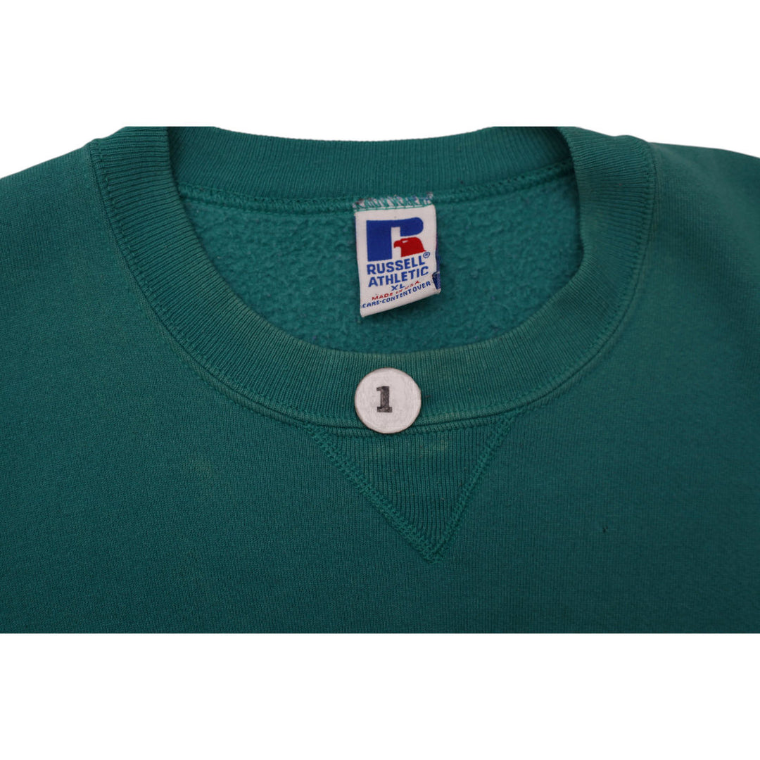 Vintage Mens Russell Athletic Sweatshirt Green Miami Dolphins NFL | Migration_Sweatshirts - Detail View | Fashion Rerun