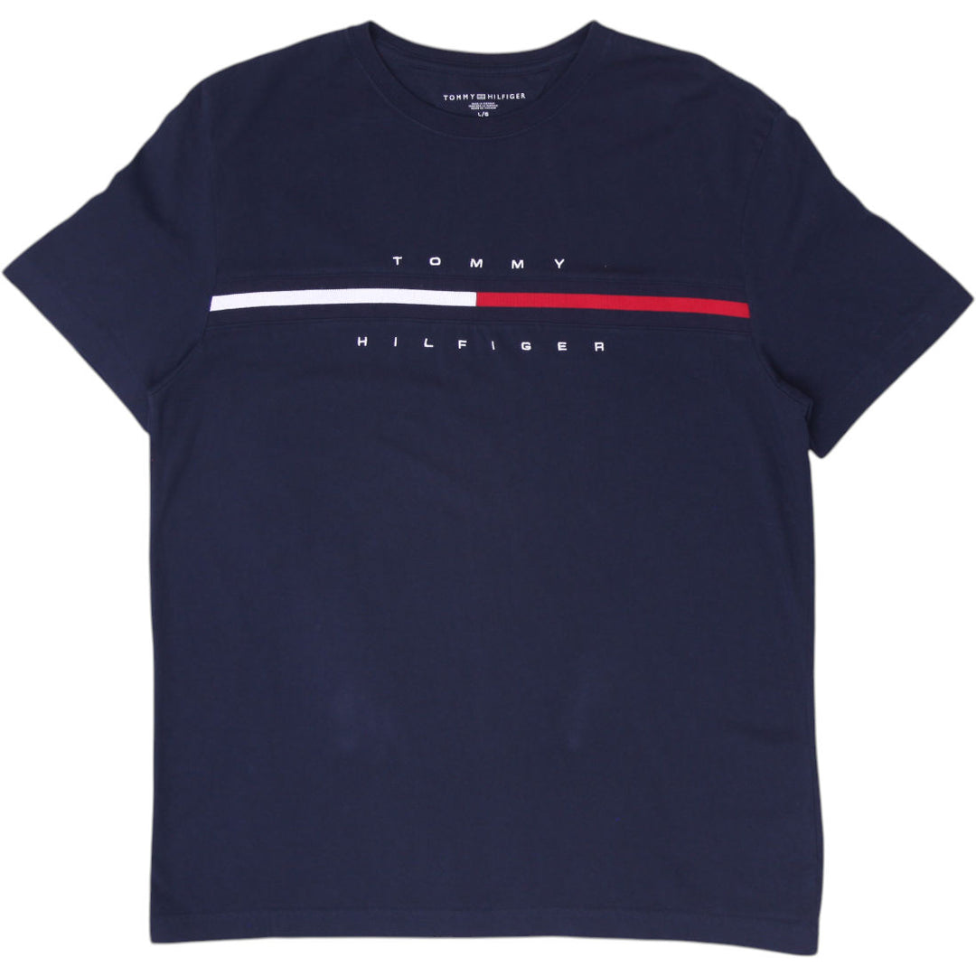 Mens Tommy Hilfiger Crew Neck Short Sleeve Navy T-Shirt Size L