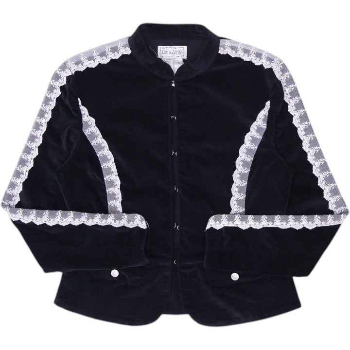 Y2K Ladies Lace Trim Velvet Unique Iron Jacket Size S | Migration_Jackets | Fashion Rerun