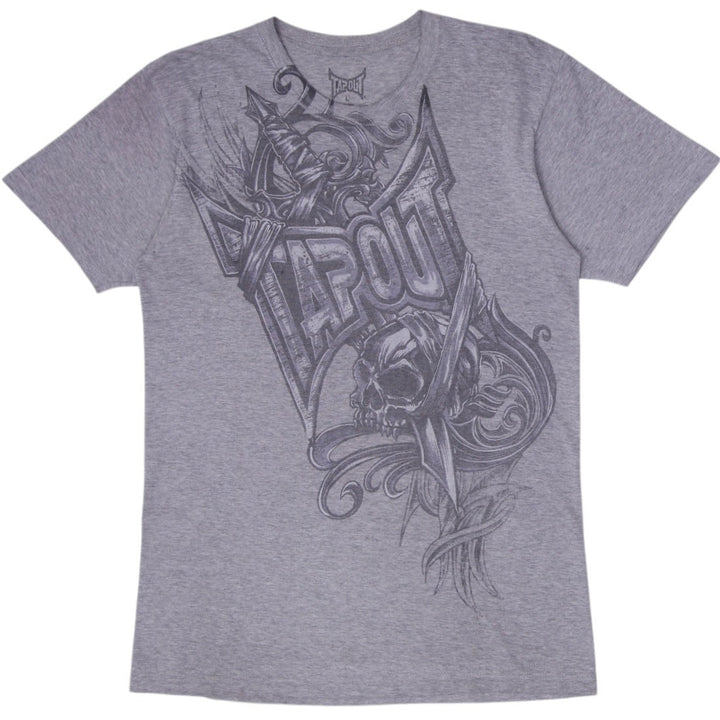 Y2K Mens Tapout Heather Grey Skull Dagger Graphic T-Shirt Men Large