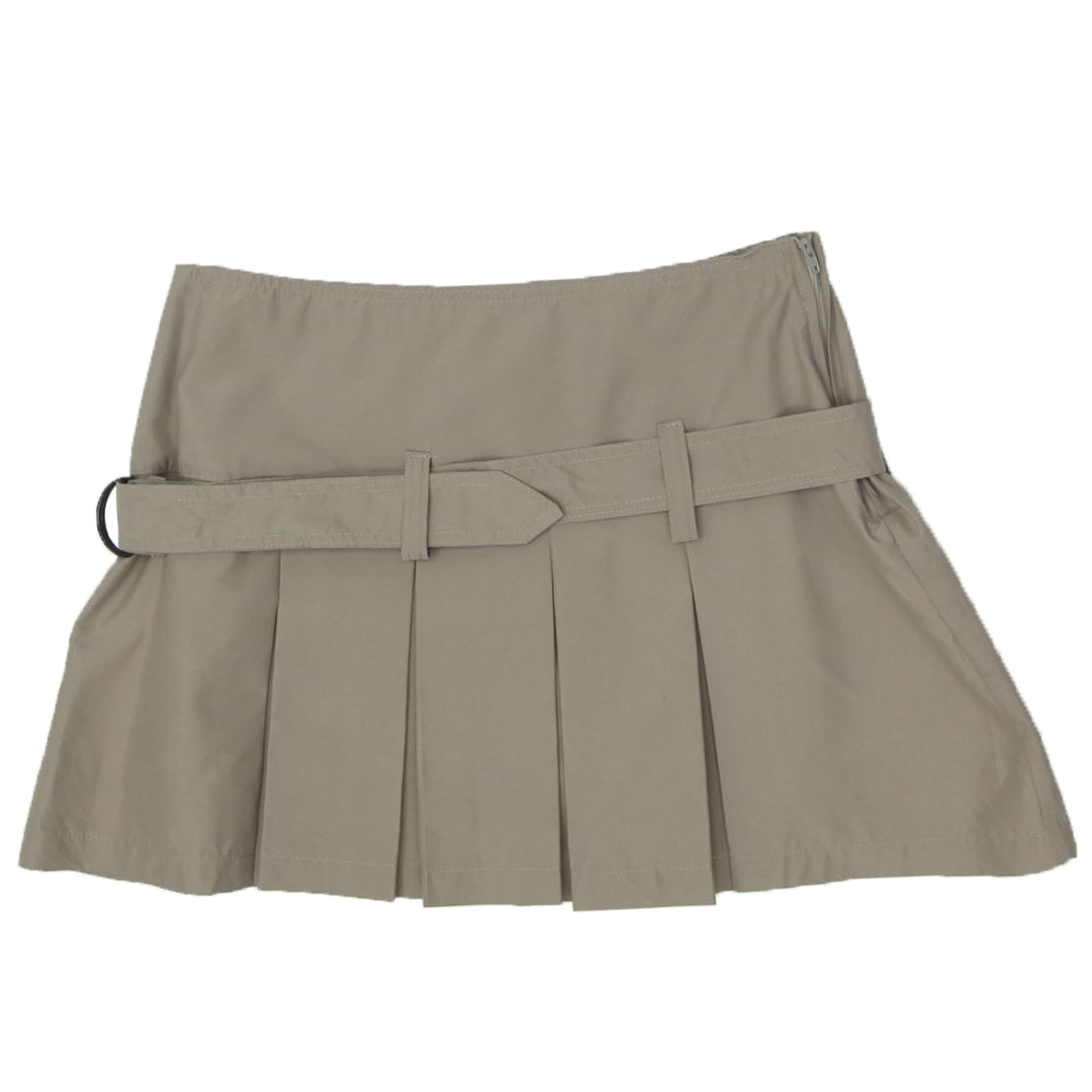 Y2K Belted Pleated Mini Skirt