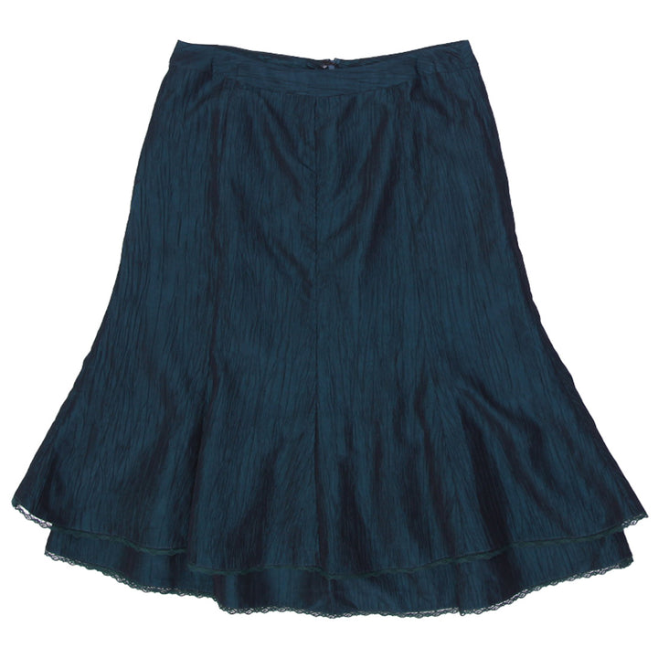 Y2K Ladies ZE-ZE 100% Acetate Fabric Creased Layered Maxi Skirt