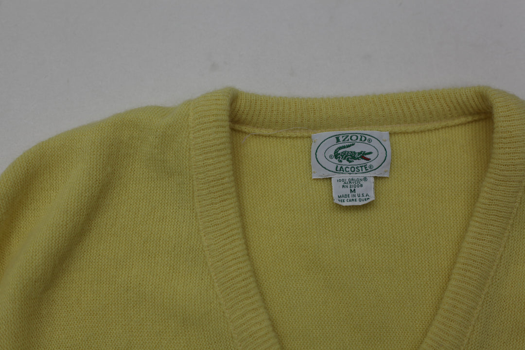 Vintage V-Neck Izod Lacoste 100% Orlon Acrylic Made In USA Sweater