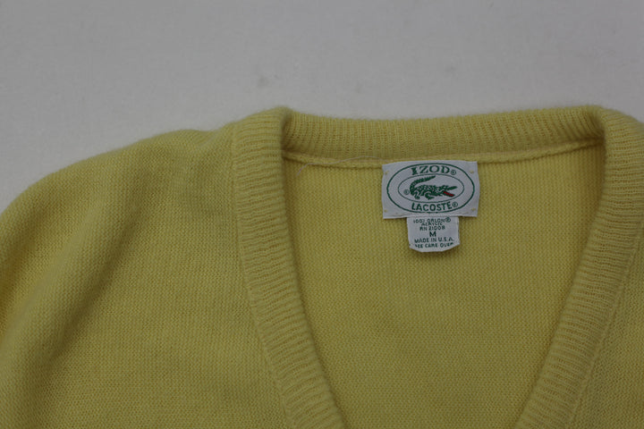 Vintage V-Neck Izod Lacoste 100% Orlon Acrylic Made In USA Sweater