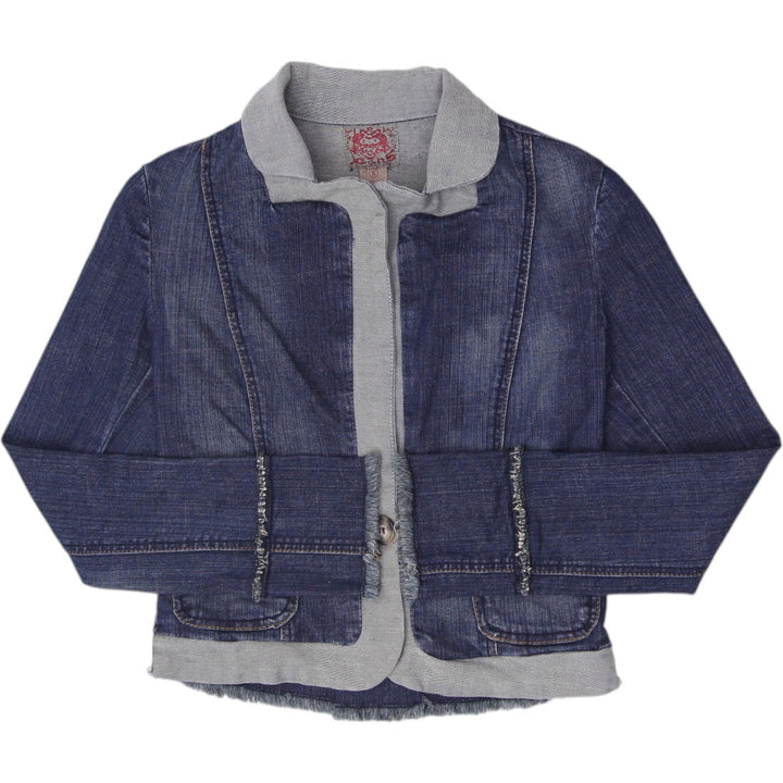 Y2K Ladies Lucky Brand Jeans Knit Hybrid Denim Jacket Size Small