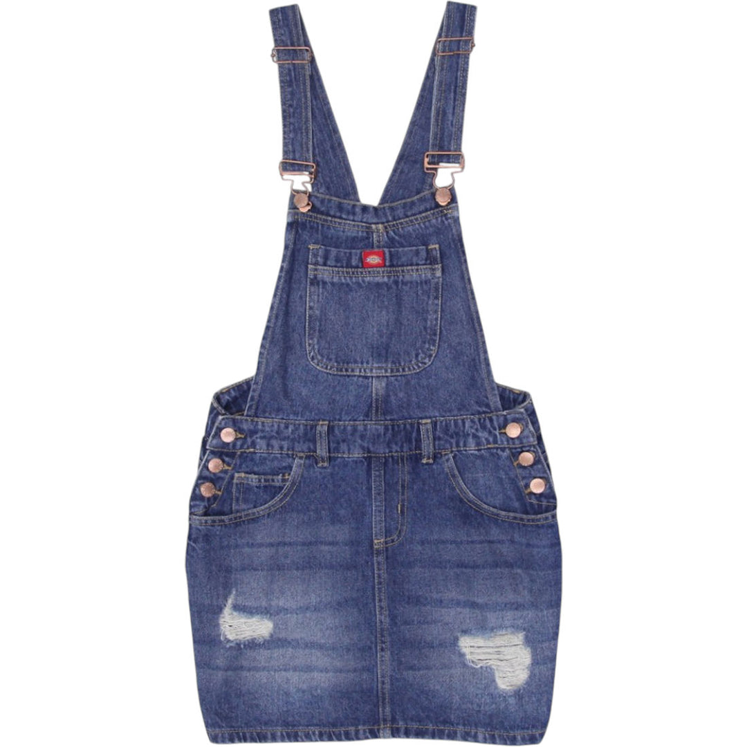 dickies denim dress Dickies Long Overall Denim Dungaree Dress in Blue