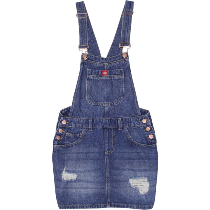 Ladies Dickies Denim Overall Ripped Skirt Rompers