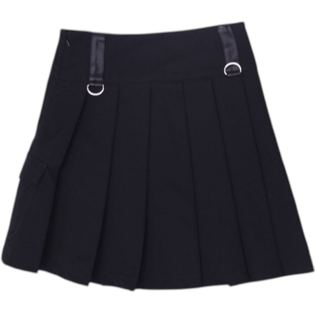 Y2K Ladies Black Pleated Mini Skirt