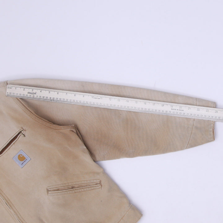 Vintage Carhartt 6QLJ Detroit Duck Canvas Red Quilted Lining Jacket