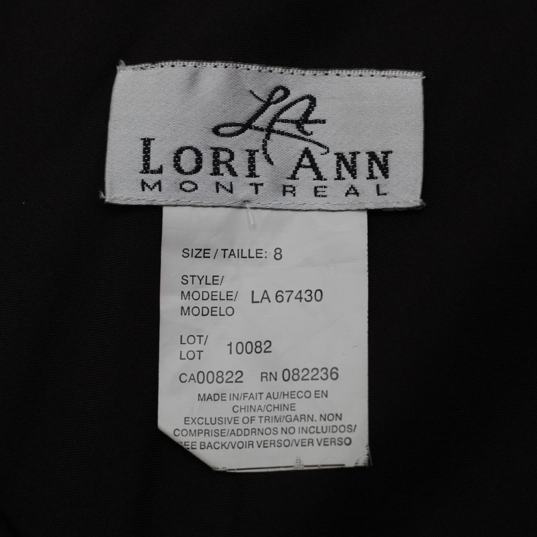 Y2K Ladies Lori Ann V-Neck Dress Black Flared Elegant